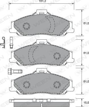 Ween 151-2315 - Kit pastiglie freno, Freno a disco autozon.pro