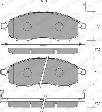 Ween 151-2310 - Kit pastiglie freno, Freno a disco autozon.pro