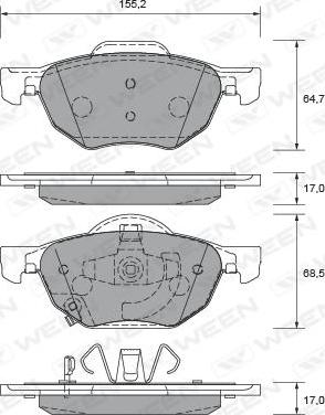 Ween 151-2318 - Kit pastiglie freno, Freno a disco autozon.pro