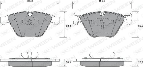 Ween 151-2317 - Kit pastiglie freno, Freno a disco autozon.pro