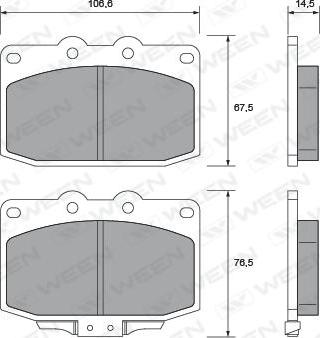 Ween 151-2381 - Kit pastiglie freno, Freno a disco autozon.pro