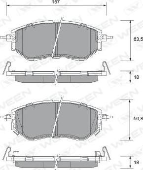 Ween 151-2335 - Kit pastiglie freno, Freno a disco autozon.pro