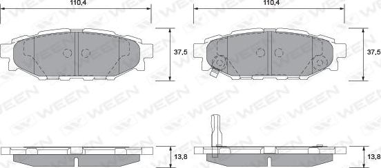 Ween 151-2336 - Kit pastiglie freno, Freno a disco autozon.pro