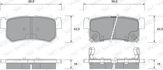 Ween 151-2331 - Kit pastiglie freno, Freno a disco autozon.pro