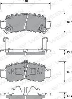 Ween 151-2338 - Kit pastiglie freno, Freno a disco autozon.pro