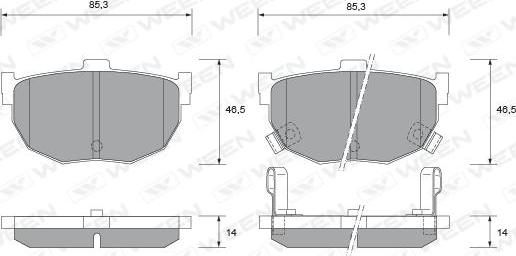 Ween 151-2332 - Kit pastiglie freno, Freno a disco autozon.pro