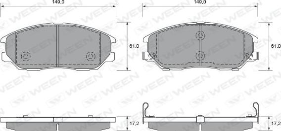 Ween 151-2324 - Kit pastiglie freno, Freno a disco autozon.pro