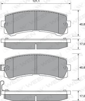 Ween 151-2326 - Kit pastiglie freno, Freno a disco autozon.pro