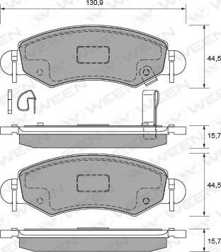 Ween 151-2327 - Kit pastiglie freno, Freno a disco autozon.pro