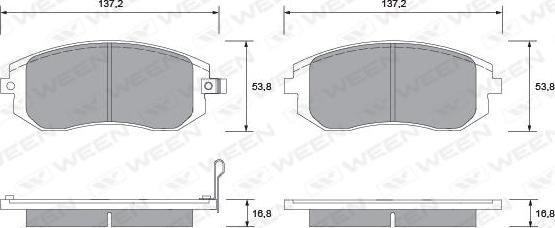 Ween 151-2299 - Kit pastiglie freno, Freno a disco autozon.pro