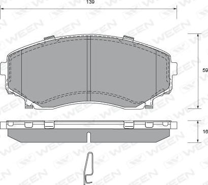 Ween 151-2297 - Kit pastiglie freno, Freno a disco autozon.pro