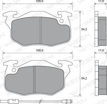 Ween 151-2246 - Kit pastiglie freno, Freno a disco autozon.pro