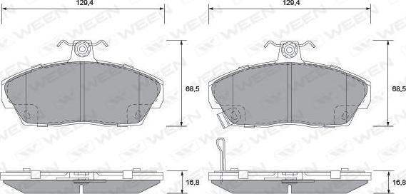 Ween 151-2243 - Kit pastiglie freno, Freno a disco autozon.pro