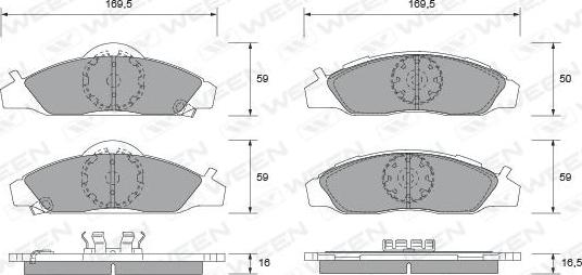 Ween 151-2256 - Kit pastiglie freno, Freno a disco autozon.pro