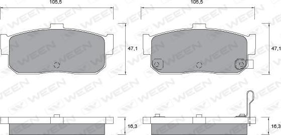 Ween 151-2251 - Kit pastiglie freno, Freno a disco autozon.pro