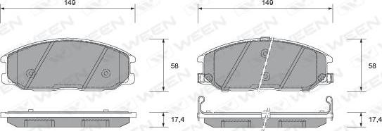 Ween 151-2268 - Kit pastiglie freno, Freno a disco autozon.pro