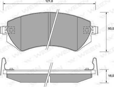 Ween 151-2201 - Kit pastiglie freno, Freno a disco autozon.pro