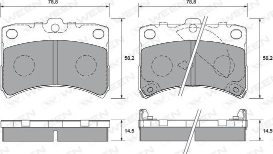 Ween 151-2208 - Kit pastiglie freno, Freno a disco autozon.pro