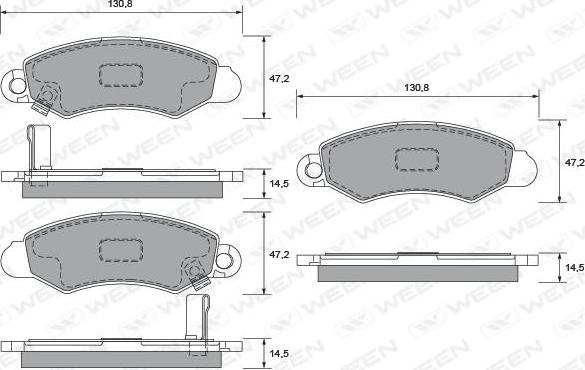 Ween 151-2207 - Kit pastiglie freno, Freno a disco autozon.pro