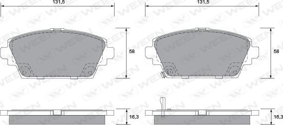 Ween 151-2215 - Kit pastiglie freno, Freno a disco autozon.pro