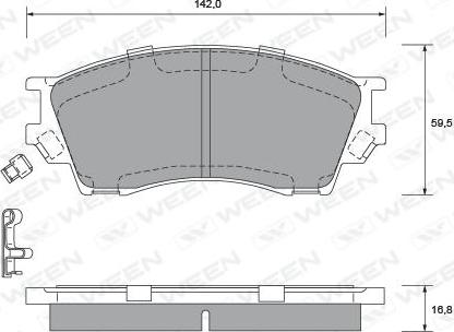 Ween 151-2216 - Kit pastiglie freno, Freno a disco autozon.pro