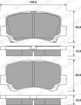 Ween 151-2210 - Kit pastiglie freno, Freno a disco autozon.pro