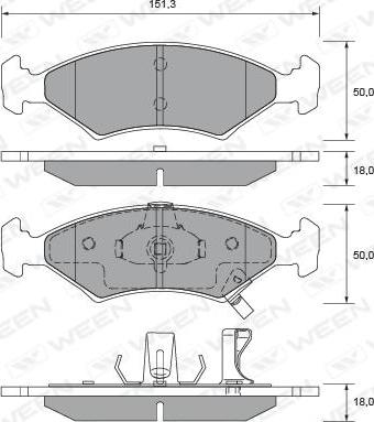 Ween 151-2212 - Kit pastiglie freno, Freno a disco autozon.pro