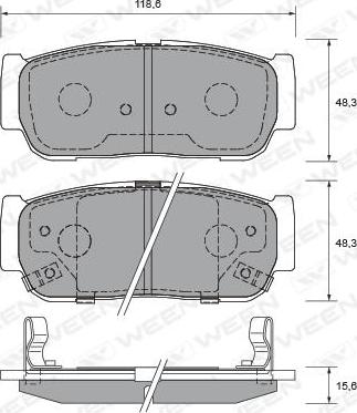 Ween 151-2239 - Kit pastiglie freno, Freno a disco autozon.pro