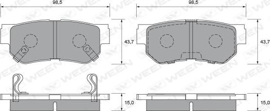 Ween 151-2234 - Kit pastiglie freno, Freno a disco autozon.pro