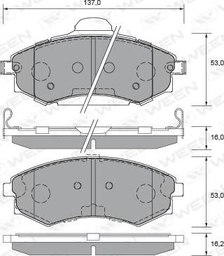 Ween 151-2235 - Kit pastiglie freno, Freno a disco autozon.pro