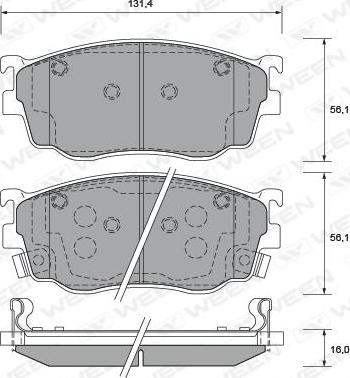 Ween 151-2230 - Kit pastiglie freno, Freno a disco autozon.pro