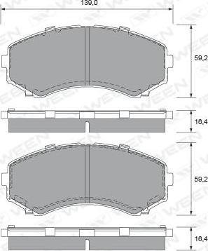 Ween 151-2231 - Kit pastiglie freno, Freno a disco autozon.pro