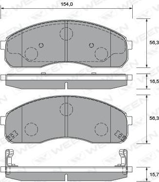 Ween 151-2237 - Kit pastiglie freno, Freno a disco autozon.pro