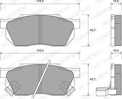 Ween 151-2225 - Kit pastiglie freno, Freno a disco autozon.pro