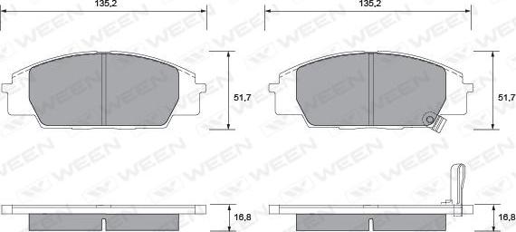 Ween 151-2226 - Kit pastiglie freno, Freno a disco autozon.pro