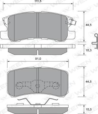 Ween 151-2222 - Kit pastiglie freno, Freno a disco autozon.pro