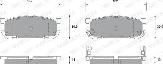 Ween 151-2273 - Kit pastiglie freno, Freno a disco autozon.pro