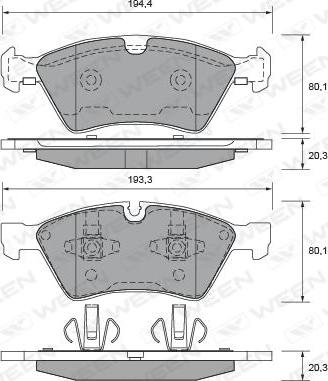 Ween 151-2704 - Kit pastiglie freno, Freno a disco autozon.pro