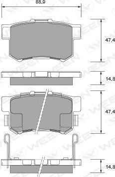 Ween 151-2717 - Kit pastiglie freno, Freno a disco autozon.pro