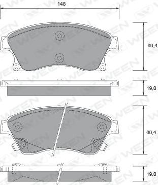 Ween 151-2734 - Kit pastiglie freno, Freno a disco autozon.pro