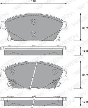 Ween 151-2730 - Kit pastiglie freno, Freno a disco autozon.pro