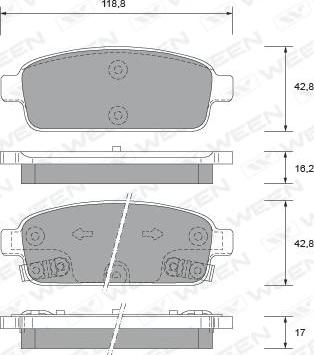 Ween 151-2731 - Kit pastiglie freno, Freno a disco autozon.pro