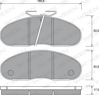 Ween 151-2729 - Kit pastiglie freno, Freno a disco autozon.pro