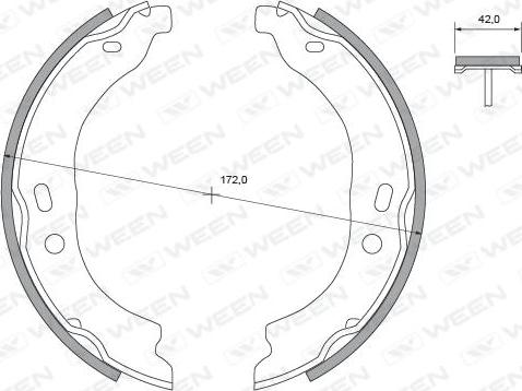 Ween 152-2496 - Kit ganasce, Freno stazionamento autozon.pro