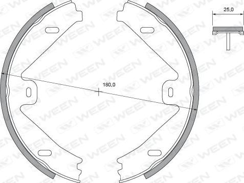 Ween 152-2498 - Kit ganasce, Freno stazionamento autozon.pro