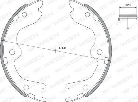 Ween 152-2492 - Kit ganasce, Freno stazionamento autozon.pro