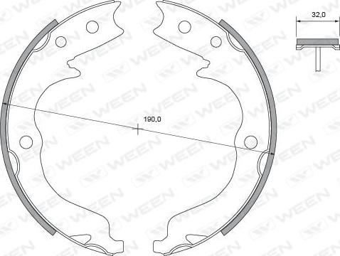 Ween 152-2455 - Kit ganasce, Freno stazionamento autozon.pro