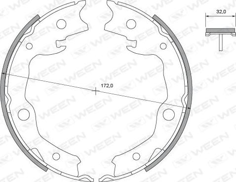 Ween 152-2456 - Kit ganasce, Freno stazionamento autozon.pro