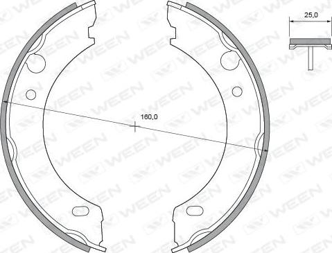 Ween 152-2408 - Kit ganasce, Freno stazionamento autozon.pro