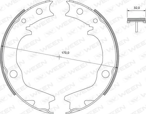 Ween 152-2489 - Kit ganasce, Freno stazionamento autozon.pro